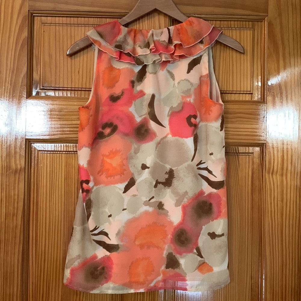 LOFT Floral Ruffle Lined Tank - Picture 3 of 4